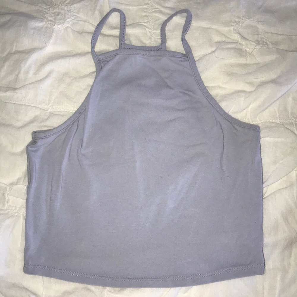 Light Blue Halter Crop Top
